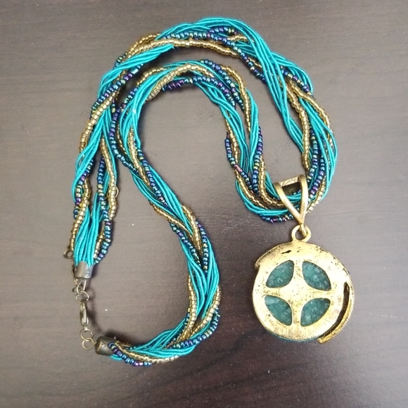 Aqua Necklace with beading - Picture 2 of 4